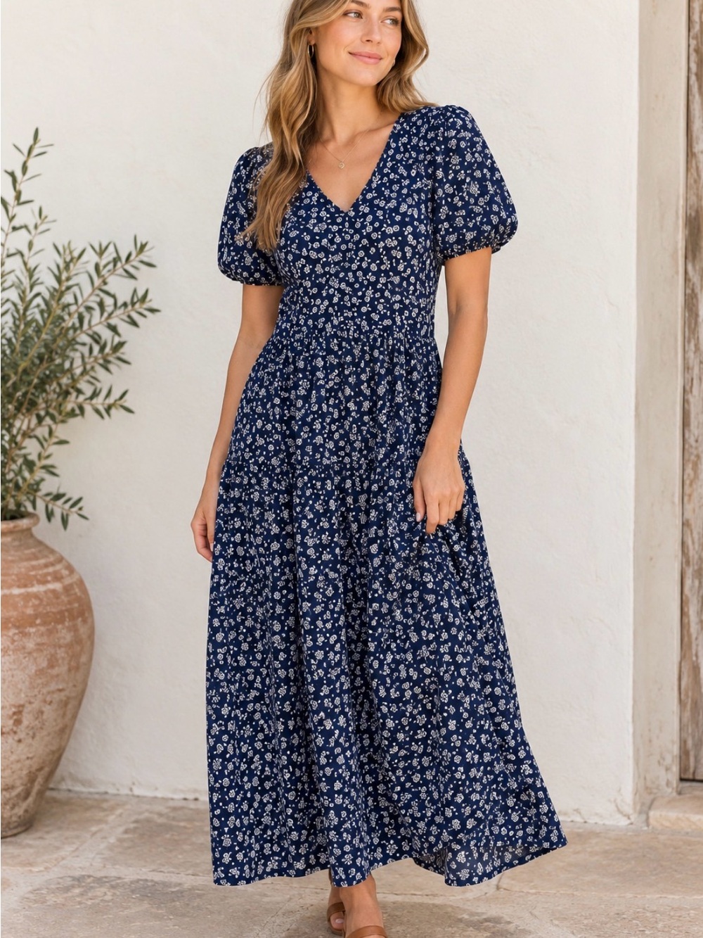 J. Crew Dress Midi Cotton Blend